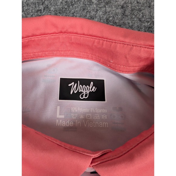 Waggle Golf Polo Shirt Mens Large Tiki All Over Print Performance - Picture 3 of 7